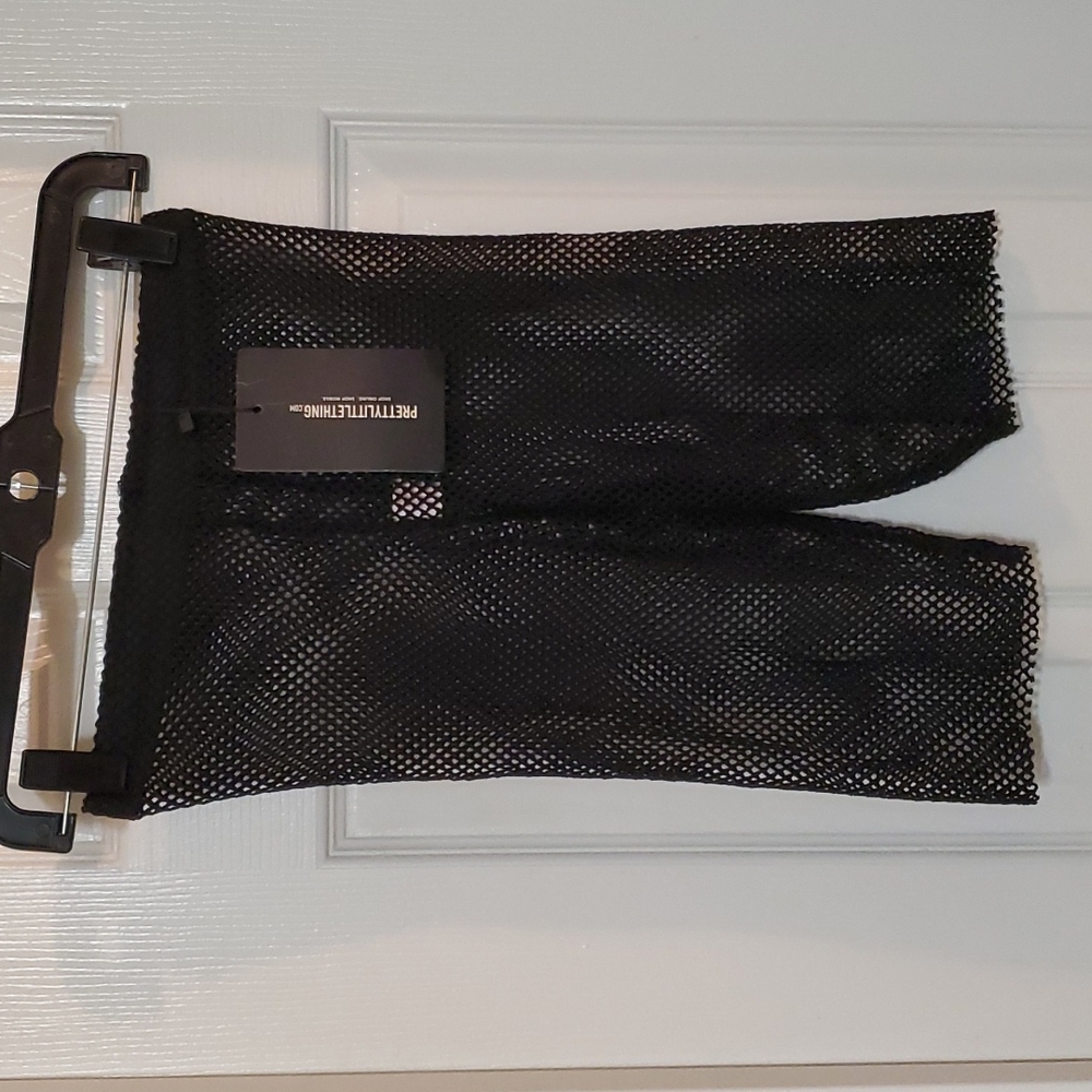 PLT fishnet bike shorts